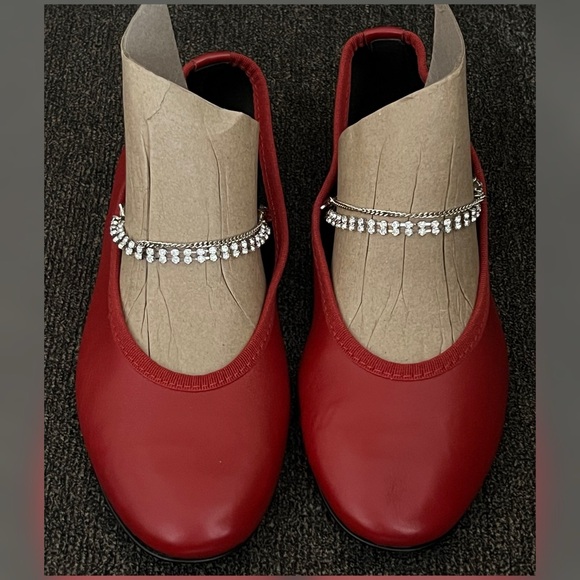 Kate Cate Juliette Chain-embellished Leather Ballet Flats Women’s- Size 9 - Picture 1 of 16